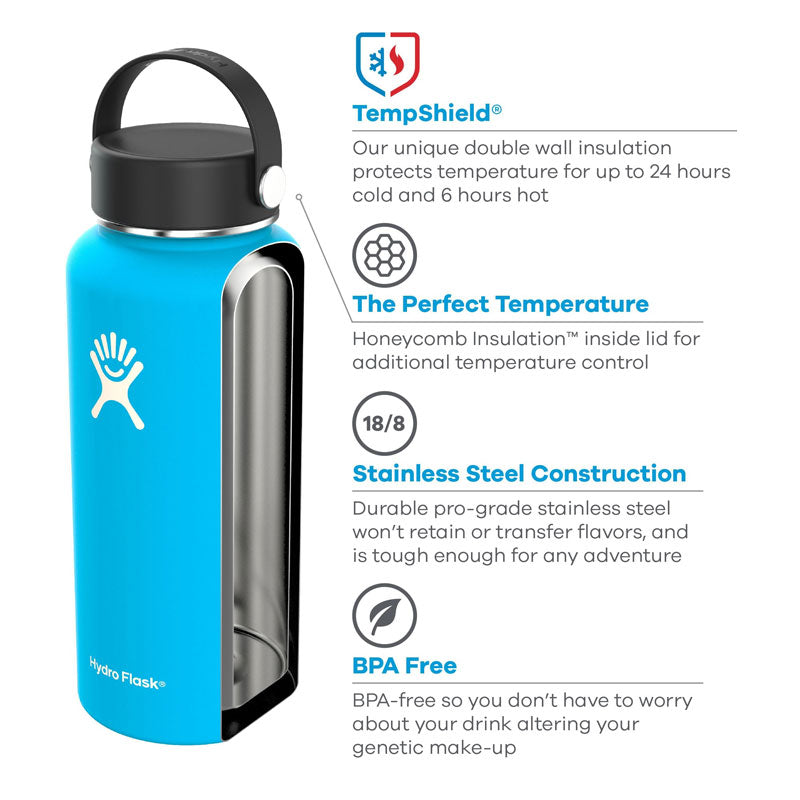 Buy Hydro Flask 950ml Wide Mouth Reusable Water Bottle - Pacific | Benny's Boardroom